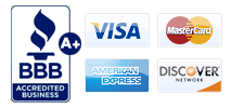 Member, Better Business Bureau. Creadit cards Accepted: Visa, Mastercard, American Express, Discover